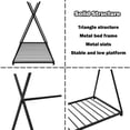 thumbnail image 4 of Bellemave Twin Size Montessori Floor Bed Metal Tent Bed Frame with Triangle Structure and Slat Support House Bed Teepee Bed Frame, No Box Spring Needed, Black, 4 of 10