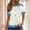 A895 Army Green, variant on Easter Blouse for Women Bunny Egg Graphic Short Sleeve V Neckline Spring Holiday Festival Casual Tops Loose Fit Lightweight Flowy Stretchy Summer Tshirts