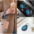 thumbnail image 2 of Pzuqiu 14 Pcs Front Rear Car Seat Cover Steering Wheel Seat Belt Headrest Coasters Center Console Pad Keychain Automotive Seat Cover Accessories Decor Gift for Women Blue Butterfly Moon, 2 of 7