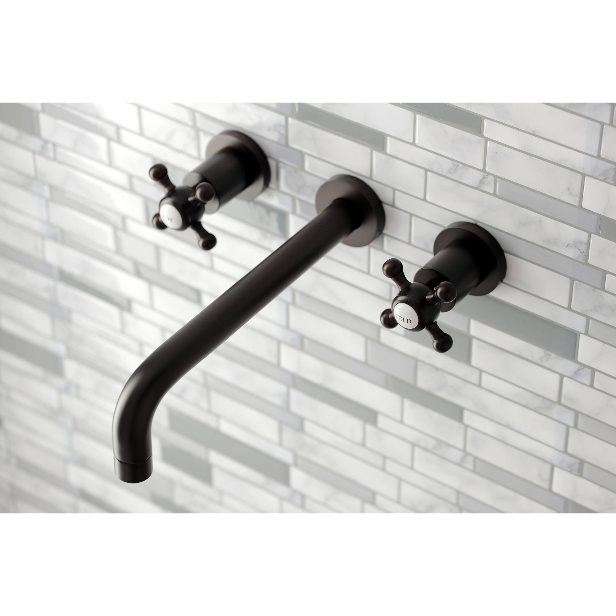 Kingston Brass KS8025BX Metropolitan Two-Handle 3-Hole Wall Mount Roman Tub Faucet in Oil Rubbed Bronze