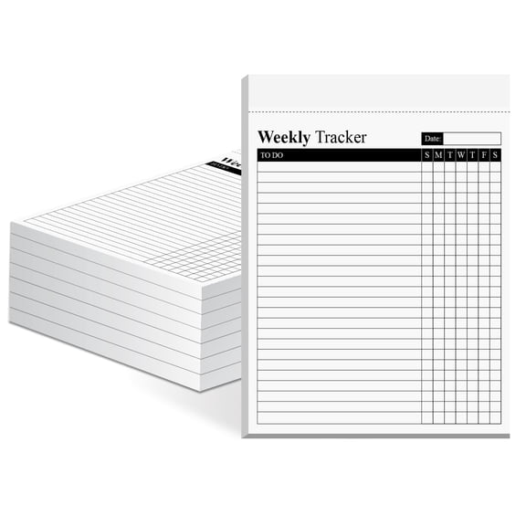 Weekly Tracker Notepad 5.5 x 8.5 Inch, 50 Sheets To Do List Desk Planner with Habit Tracking, Days of Week Sections & Tear-Off Pages, Made in USA