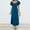 Blue, variant on Sentmoon Plus Size Dresses Short Sleeve V Neck Maxi Dresses for Women 2026 Summer Solid Color Slim Fit Breathable Work Dress for Wedding Guest for Going Out and Party XL