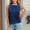 Dark Blue, variant on Women's Denim Look Crop Tank Top Crew Neck Sleeveless Center Seam Back Zip Summer – Slim Cotton