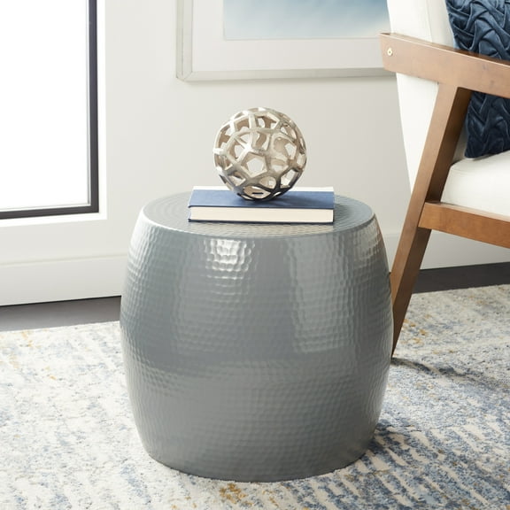 Safavieh Vanadium Glam Metal Round End Table, Gray