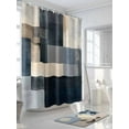 thumbnail image 3 of Fsddascl Abstract Geometric Shower Curtain Set - 48" x 72" Washable Bathtub Curtain with 12 Hooks, Blue Beige Gradient Oil Painting Art Waterproof Fabric Stall Shower Curtains for Bathroom/Bathtub, 3 of 6