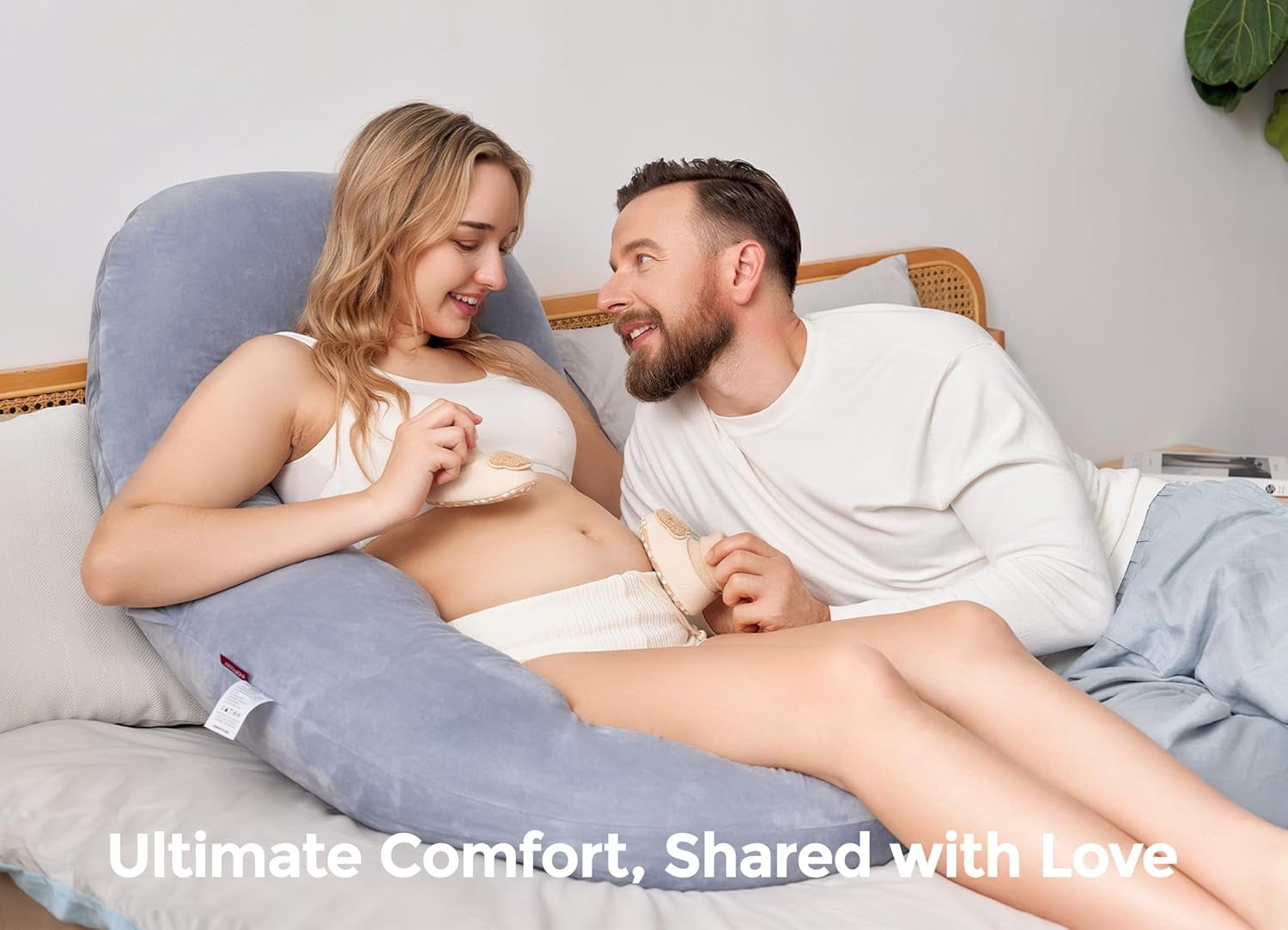 ANHXN Pregnancy Pillow for Sleeping,  Removable Cover - Support for Back, Hip, Belly, Legs for Pregnant Women, Full Body Pillow