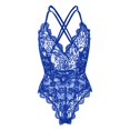 thumbnail image 4 of Gibobby Conjunto de lencería Sexy Lencería de Malla Sexy para Mujer Conjunto de Ropa Interior de Vendaje Envoltura de Pecho Bragas Huecas Conjunto de Sujetadores(Azul, CH), 4 of 5