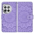 thumbnail image 3 of Asuwish Compatible with OnePlus 12 5G Wallet Phone Case and Tempered Glass Screen Protector Flip Credit Card Holder Stand Mandala Flower Cell Cover for One+ 1plus12 2024 Women Men Purple, 3 of 8