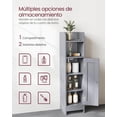 thumbnail image 3 of Armario de Baño, Armario Estrecho con Puerta y Estantes, para Papel Higiénico, Estantes Ajustables, Gris Paloma MBBC310P36, 3 of 14