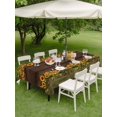 thumbnail image 4 of Outdoor Tablecloth with Umbrella Hole for Patio/Picnic/Party/Camping, Sunflowers Waterproof Table Cloth Rectangle Table Cover Washable, Farmhouse Vintage Botanical Floral Wooden Grian (52"x 70"), 4 of 8
