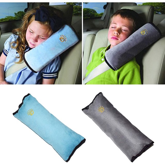 Ajustador de cinturón de seguridad infantil, cojín universal suave, hombrera y soporte cervical para niños y niñas (2 unidades, 10 x 30 cm)