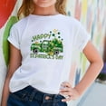 thumbnail image 5 of FUZHIQ Girls Shamrock Shirts Clover Shamrock Short Summer Tee Shirts Crew Neck Festival Casual Outdoor Girls Shirts Size 7-8(F,4-5 Years), 5 of 6