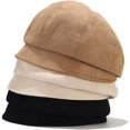 thumbnail image 5 of YooGuoGuo Women's Retro Suede Cloche Bucket Hat Trendy Fall Winter Floopy Visor Beret Newsboy Caps for Ladies Packable, 5 of 6