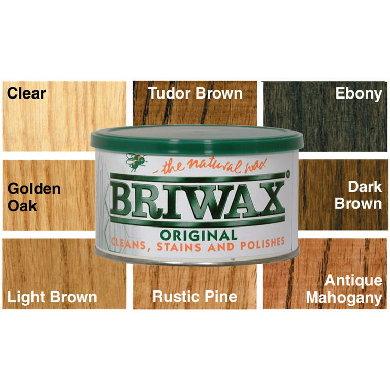 Briwax Tudor Brown 1 lb Original Furniture Wax Polish with Oil-Free Steel  Wool 0000 