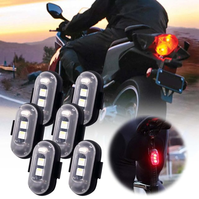 Mode Télécommande Lumières LED Colorées Clignotantes Rechargeables Sans Fil Moto LED Lumières d'Avion Lumières d'Avertissement
