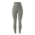 thumbnail image 5 of GEWSEY Women's Cotton Legging - Soft High Waisted 4-Way Stretch Wide Waistband Ankle Jersey Legging (Sizes: S-3X) Grey, M, 5 of 8