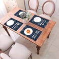 thumbnail image 6 of XMXY Woven Placemats Set of 6 PCS, Diagonal Blue Geometric Rhombus Table Mats Washable Heat Resistant Placemats, 6 of 6