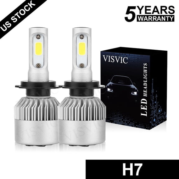 H7 White LED Headlight Luces Fog Light High/Low Beam Bulb Conversion Kit