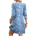 thumbnail image 6 of WIHOLL Flowy Dresses for Women Cute Floral Print 3/4 Length Sleeve Midi Dress Lightweight Casual Beach Vacation Sundresses with Pockets, 6 of 9