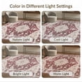 thumbnail image 7 of ODIKA 8'x10' Washable Area Rug Non-Shedding, Easy Care, Vintage Grey Ornate Border Distressed Throw Maroon Round Burgandy for King Size Bedroom Under Bed, Master Suite, 7 of 7