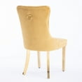 thumbnail image 6 of Dining Chairs Set of 2, Velvet Upholstered Kitchen Chairs with Button Tufted Design, Armless Side Chairs Accent Chair for Living Room, Gold, 6 of 9