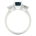 thumbnail image 4 of 4ct emerald cut natural london blue topaz 18k white gold 3 stone Bridal Wedding Engagement Promise Anniversary Ring for Women size 10.25, 4 of 7