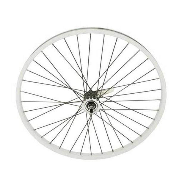 26" x 2.125" Alloy Coaster Wheel 12G White. Bicycle wheel, bike wheel