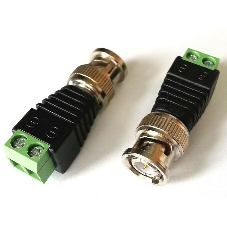 10 Pack BNC Male Coaxial Balun Connector to Screw Terminals Use