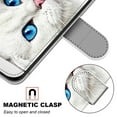 thumbnail image 5 of SaniMore for Samsung Galaxy A54 5G 6.6" 2023 PU Leather Case with Card Slots Detchable Lanyard Color Painting Luxury Pattern Flip Kickstand Shockproof Wallet Case For Galaxy A54 5G, White Cat, 5 of 8