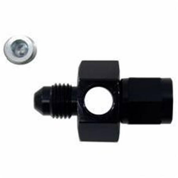 Nitrous Express NXS15501 Straight 4 AN Male to 4 AN Male 0.12 in. NPT Gauge Ports Aluminum Gauge Adapter Fitting, Blue Anodize