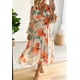 thumbnail image 3 of Vestido largo Sissyaki Boho con estampado floral, manga larga, rojo playa, XL, para mujer, 3 of 5