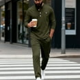 thumbnail image 4 of Stamozd Track Suits for Men Set Solid Color Stand-Up Collar Long Sleeve Top and Pants Casual Oversized Sporty Jogging Suits for Men Army Green C XL, 4 of 8