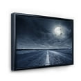 thumbnail image 3 of Designart 'Cloudy Full Moon Over Asphalt Road I' Nautical & Coastal Framed Canvas Wall Art Print, 3 of 5