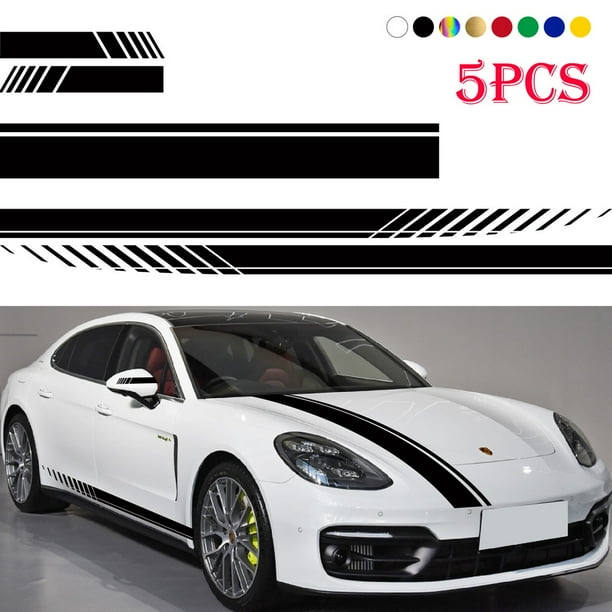 5 Pzs Calcomanías Laterales Para Coche/Carreras Cuerpo Lateral/Con Capucha De Vinilo/Espejo Retrovisor