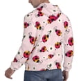 thumbnail image 6 of Pofeuu Ladybugs And Flower Print Mens Casual Hooded Collar Drawstring Hoodies Pullover Sweatshirts Casual Long Sleeve Shirts-Medium, 6 of 7