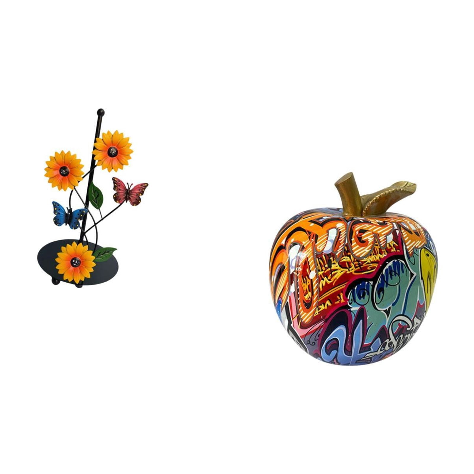Fiocias Graffiti Paper Towel Holder Dispenser Non Slip Vertical Tissue Rack Nordic Fruits Sculpture Figurine Collectable Artwork Ornament for Home Table Bar D