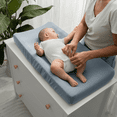 thumbnail image 3 of Comfy Cubs Muslin Changing Pad Cover, Soft Diaper Changing Station Covers for Baby (Pacific Blue), 3 of 6