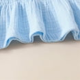 thumbnail image 3 of KPOPLK Baby Toddler Girls Clothes Solid Color Sleeveless Camisole Linen Pants Set Baby Summer Outfits baby girl clothes clearance under $5(3-4 Years,Blue), 3 of 5