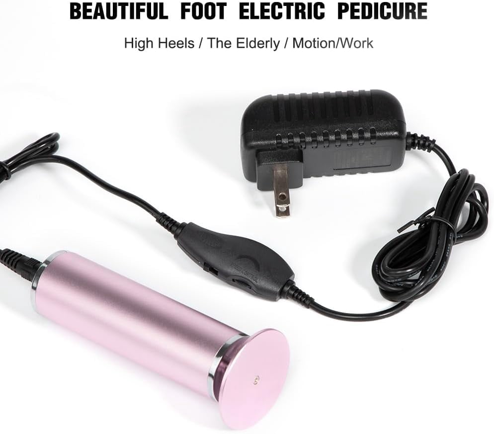 Aorsher Electronic Foot File Grinder with 60pcs Replacement Sandpaper Discs, Adjustable Speed Electric Callus Remover Professional Pedicure Tool for Men Women Dead Cracked Hard Skin Calluses