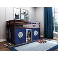 thumbnail image 5 of JACKPOT! Contemporary Low Loft Twin Bed with End Ladder, Cherry with Blue & White Tent, 5 of 6