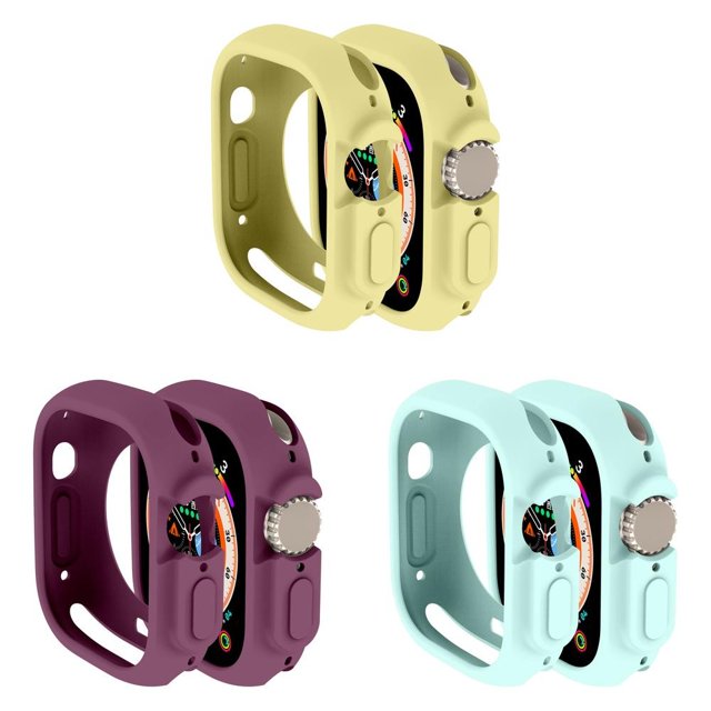 LEIXIUER Compatible with Apple Watch Ultra case 49mm All-Round Shockproof TPU Silicone Protective Cover Bumper Shock-Absorbing Scratch-Resistant Protective case for Apple Watch Ultra 49mm