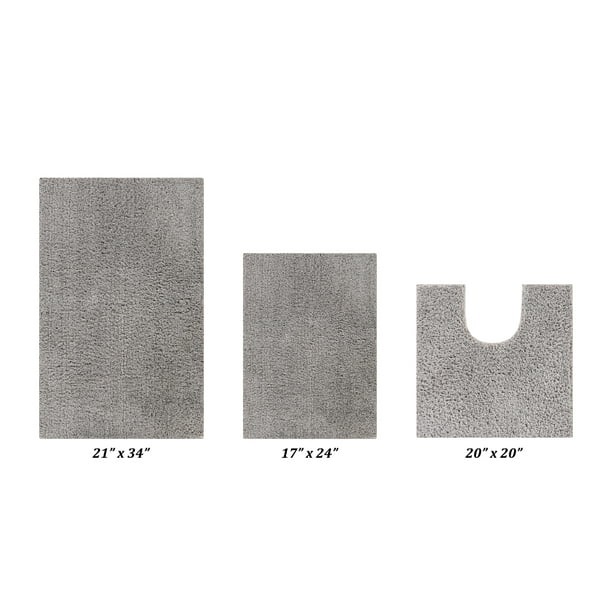 Better Trends Micro Plush Polyester 3 Piece Bath Rug Set Gray