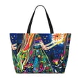 thumbnail image 2 of Fuzoiu Colorful Floral Forest Fairy Print Waterproof Beach Tote Bag for Women Girls with Zipper,Sandproof Pool Swim Bag,Large Capacity Beach Travel Bag for Pool Swim Travel Everyday, 2 of 7