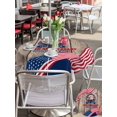 thumbnail image 5 of Outdoor Tablecloth with Umbrella Hole for Patio/Picnic/Party/Camping, Anniversary USA Flag Waterproof Table Cloth Round Cover Washable, Eagle American Flag Brown Wood (Dia 54"), 5 of 9