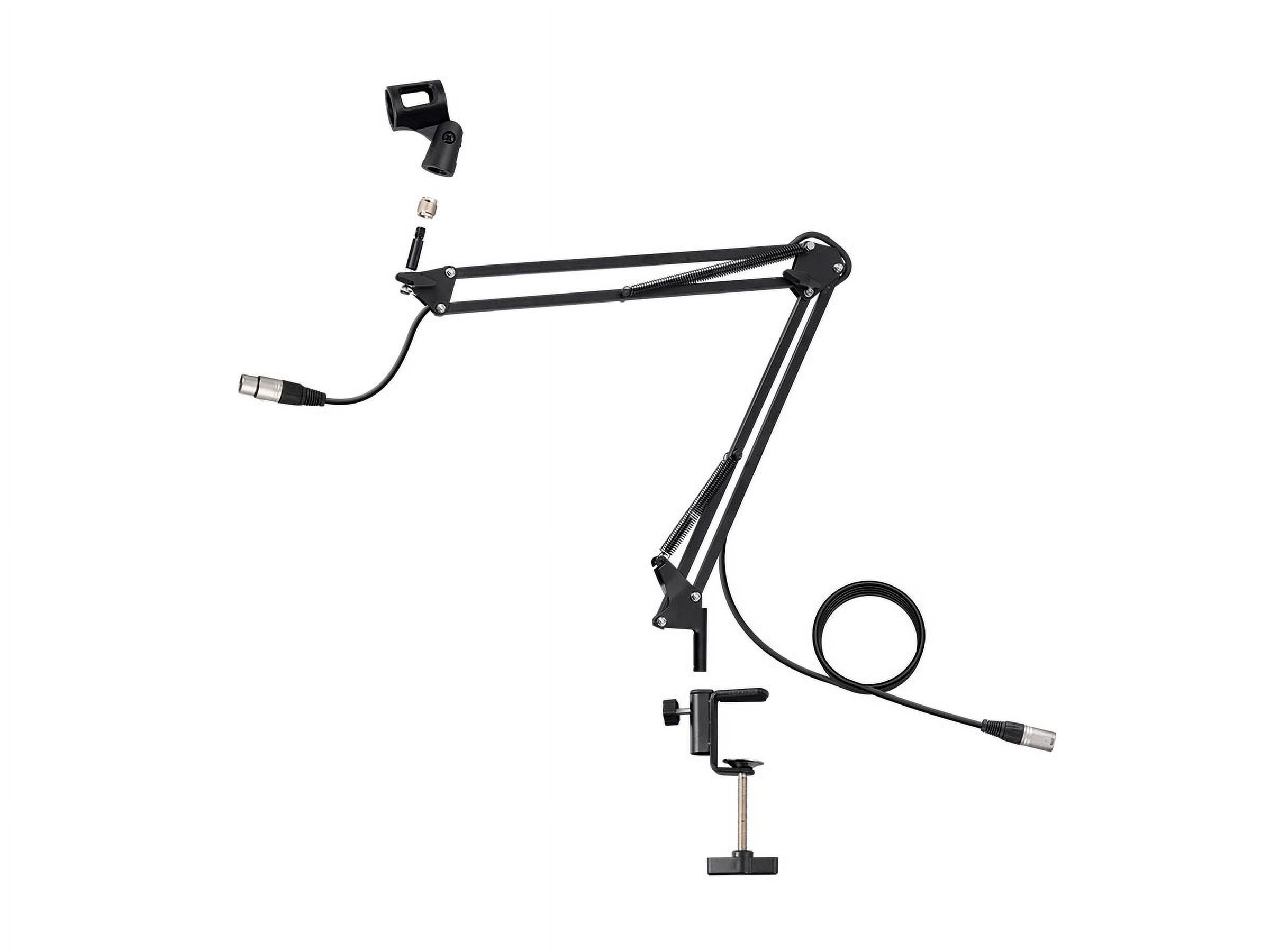 Monoprice Suspension Boom Scissor Broadcast Mic Stand With Integrated XLR Cable, Arm Can Extend Up To 33in - Stage Right Series