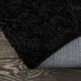 thumbnail image 3 of 12.25' Black Transitional Solid Round Shag Area Throw Rug, 3 of 3