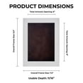 thumbnail image 4 of 6x8 Shadow Box Frame White Wood | With a 3/4" Usable Display Depth | Includes a Brown Real Suede, 4 of 6