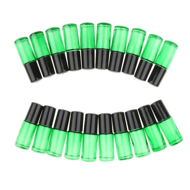 de Portátil de 20x 5 Botellas Vial de Aceites Esenciales de de Rodillo de material acero , claro Verde claro Macarena Botella de aceite esencial