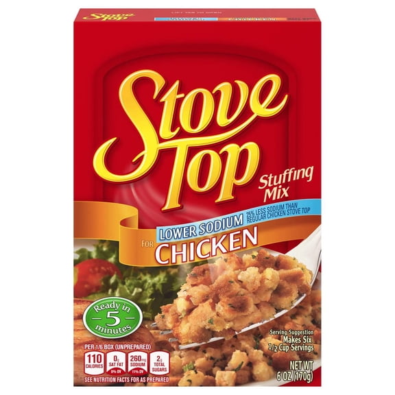 Stove Top Lower Sodium Chicken Stuffing Cubes Mix, 6 oz