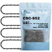 4-Pack 14-inch Chainsaw Chain Replacement for Craftsman 35492 Chainsaws - S52 (14", 3/8" Low Profile Pitch, 0.050" Gauge, 52 Drive Links)